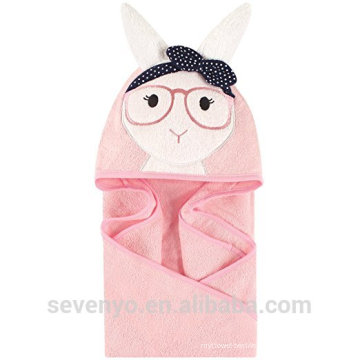 Serviette à capuche bébé extra douce 100% coton - Mrs rabbit